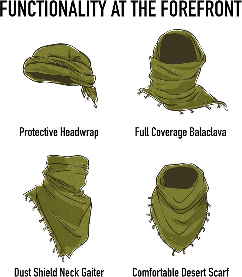 ROTHCO Solid Color Shemagh Tactical Desert Keffiyeh Scarf – Versatile Head and Neck Wrap – Great for Camping, Hiking, and Other Outdoor Activities – Coyote Brown - Image 2
